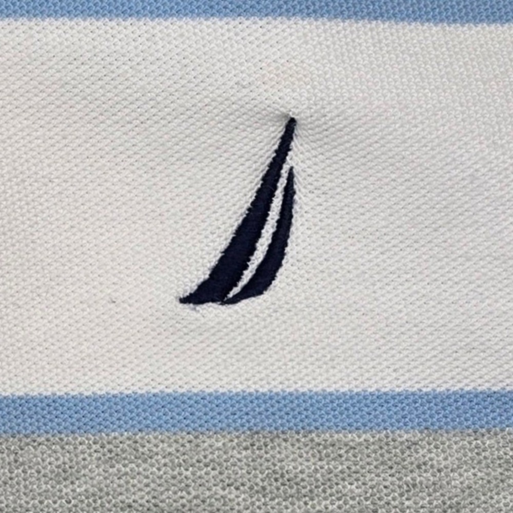 Nautica Mens Performance Deck Shirt Classic Fit Striped Colorblock Polo Large - Picture 10 of 12